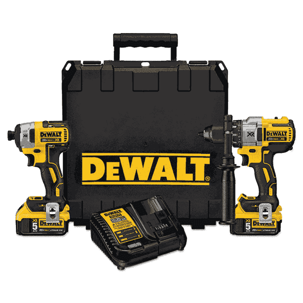 Dewalt 20V MAX XR Hammer Drill & 5Ah Impact Kit